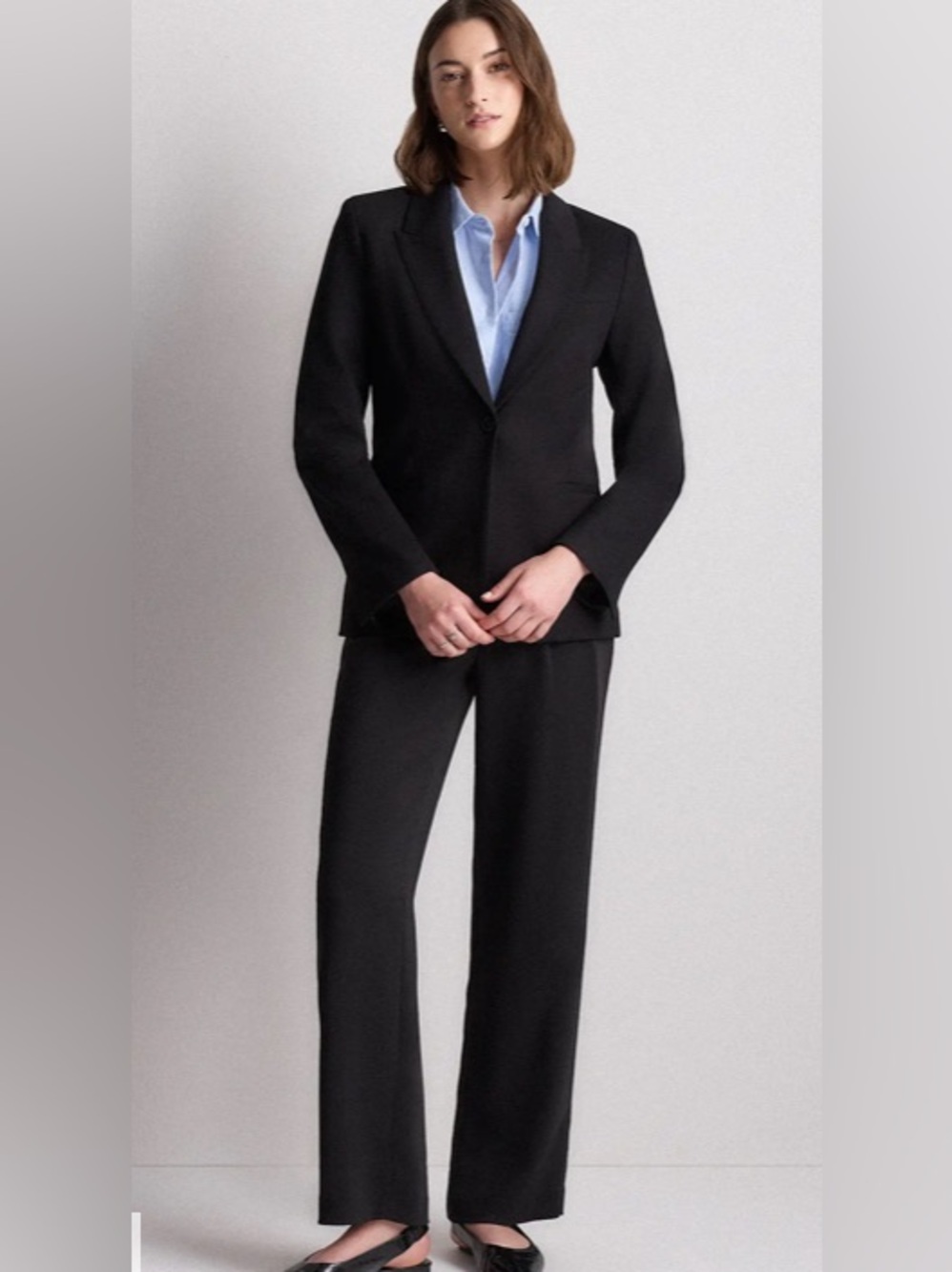NWT Quince Black Tailored Blazer and NWT Ultra-Stretch Pointe Flare Pants XS
